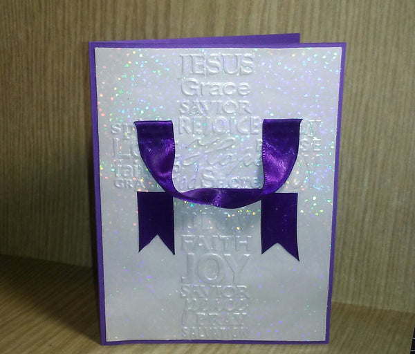 Embossed Cross & Ribbon Easter Card