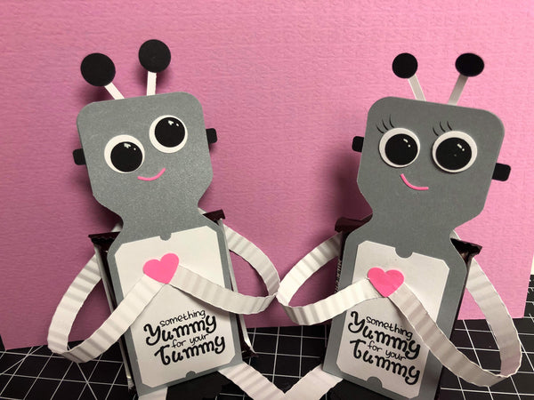 Envelope Punch Board Robot Valentine Treat
