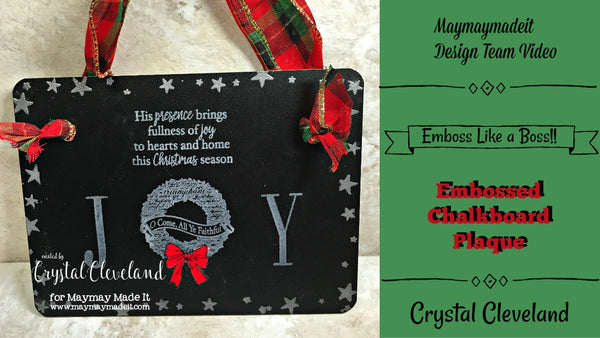 Embossed Joy Chalk Board by Crystal Cleveland