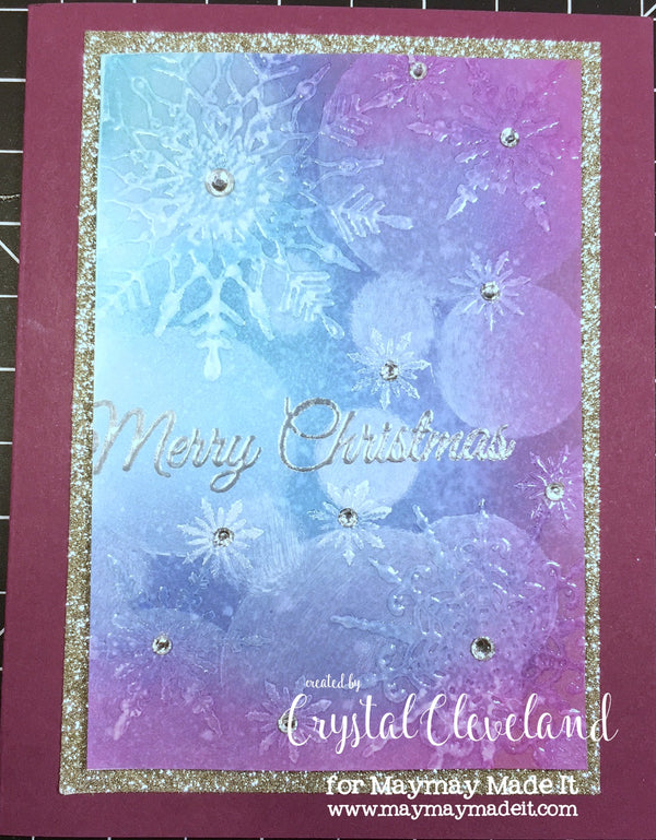 Snowflake Bokeh Christmas Card by Crystal Cleveland