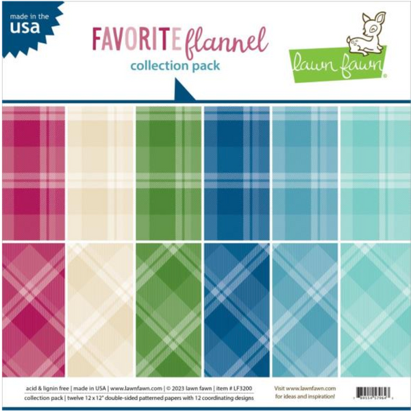 Lawn Fawn 12x12 Favorite Flannel Collection Kit