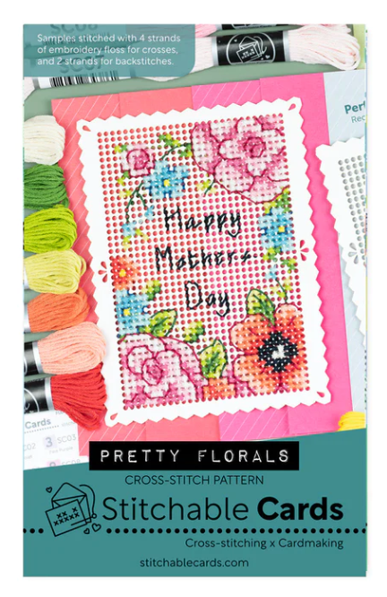 Waffle Flower Stitchable Card Pretty Florals Pattern