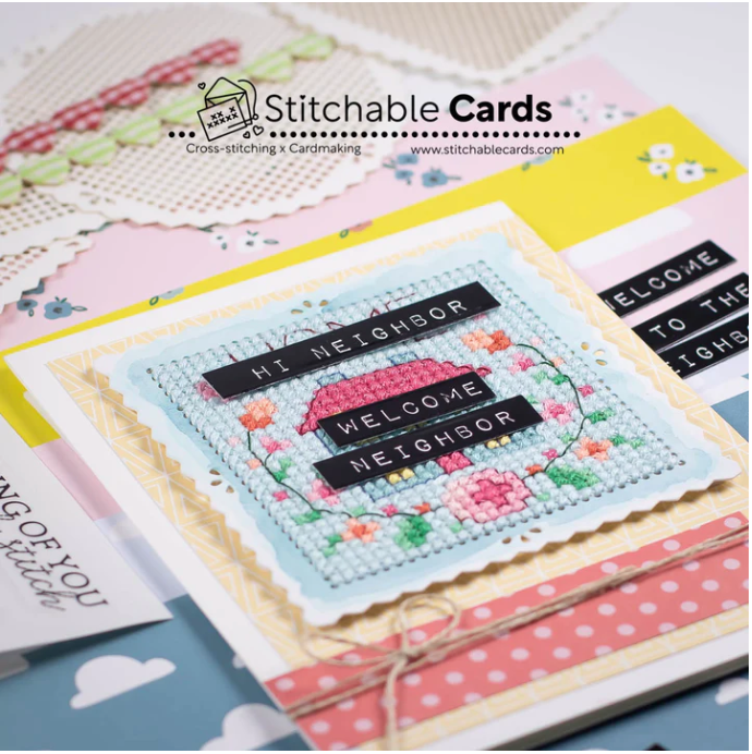 Waffle Flower Stitchable Card Home Sweet Home Pattern