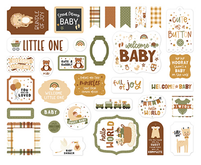 Echo Park Special Delivery Baby Icons Ephemera {B20}