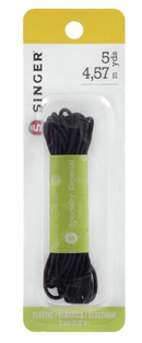 Singer 5yd Black Round Elastic Cord {D147}