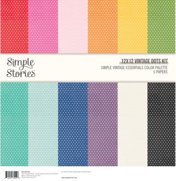Simple Stories 12x12 Simple Vintage Essential Dots Kit {K37-K38}