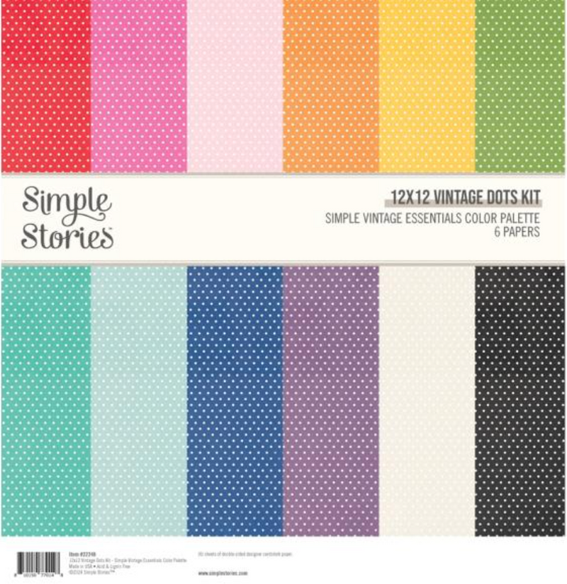 Simple Stories 12x12 Simple Vintage Essential Dots Kit {B509}