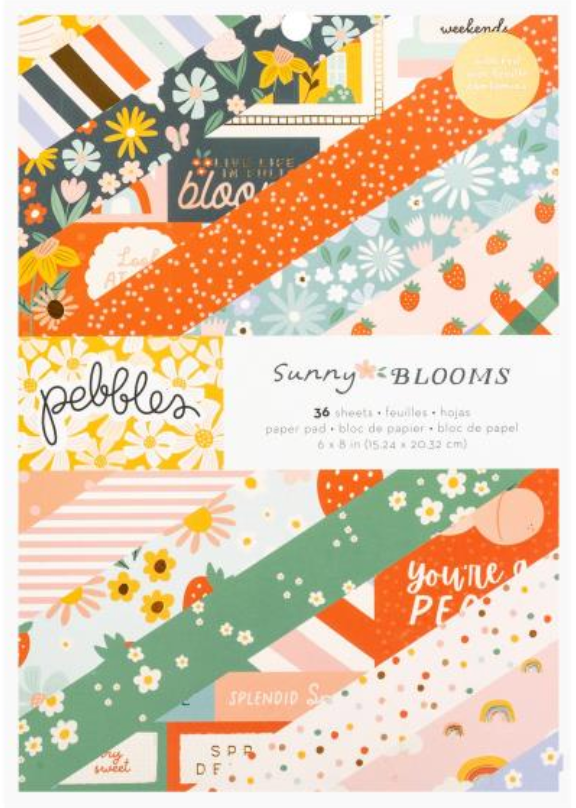 American Crafts Pebbles 6x8 Sunny Bloom Paper Pad {F10}