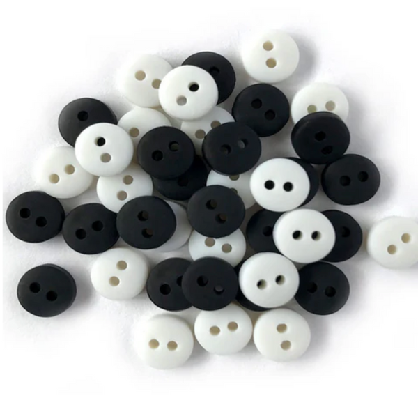 Buttons Galore Black & White Tiny Buttons {G135}