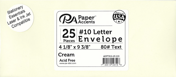 Paper Accents #10 Cream Letter Envelopes {C101}