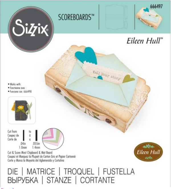 Sizzix ScoreBoard 3.75x2.25 Mini Book Die by Eileen Hull {C413}