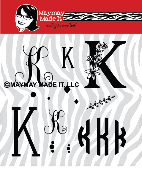 Maymay's Monogram K 6x6 Stamp Set {A177}