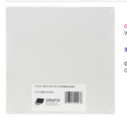 Grafix 6x6 White Medium Weight Chipboard 25 Pack {K117}
