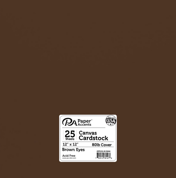 Paper Accents 12x12 80lb Brown Eyes Canvas Cardstock {B637}}