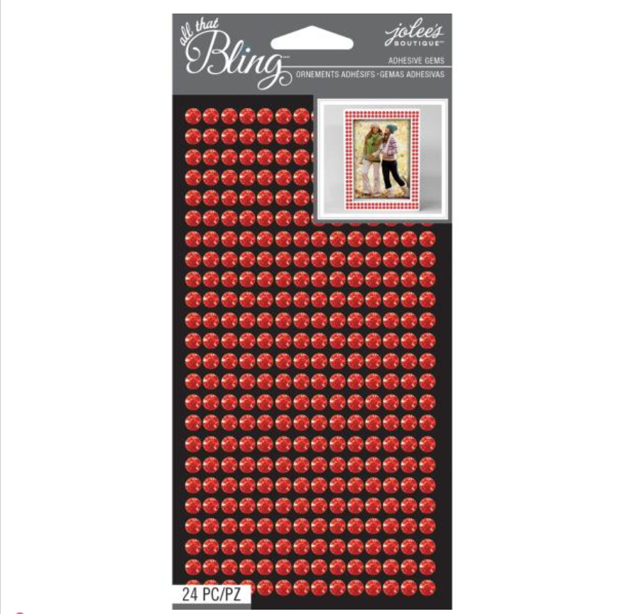 Jolee's Boutique All That Bling Adhesive Gems 24/Pkg Red