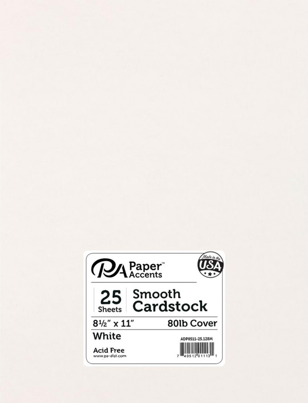 Paper Accents 8.5x11 80lb. White Smooth Cardstock {C319}