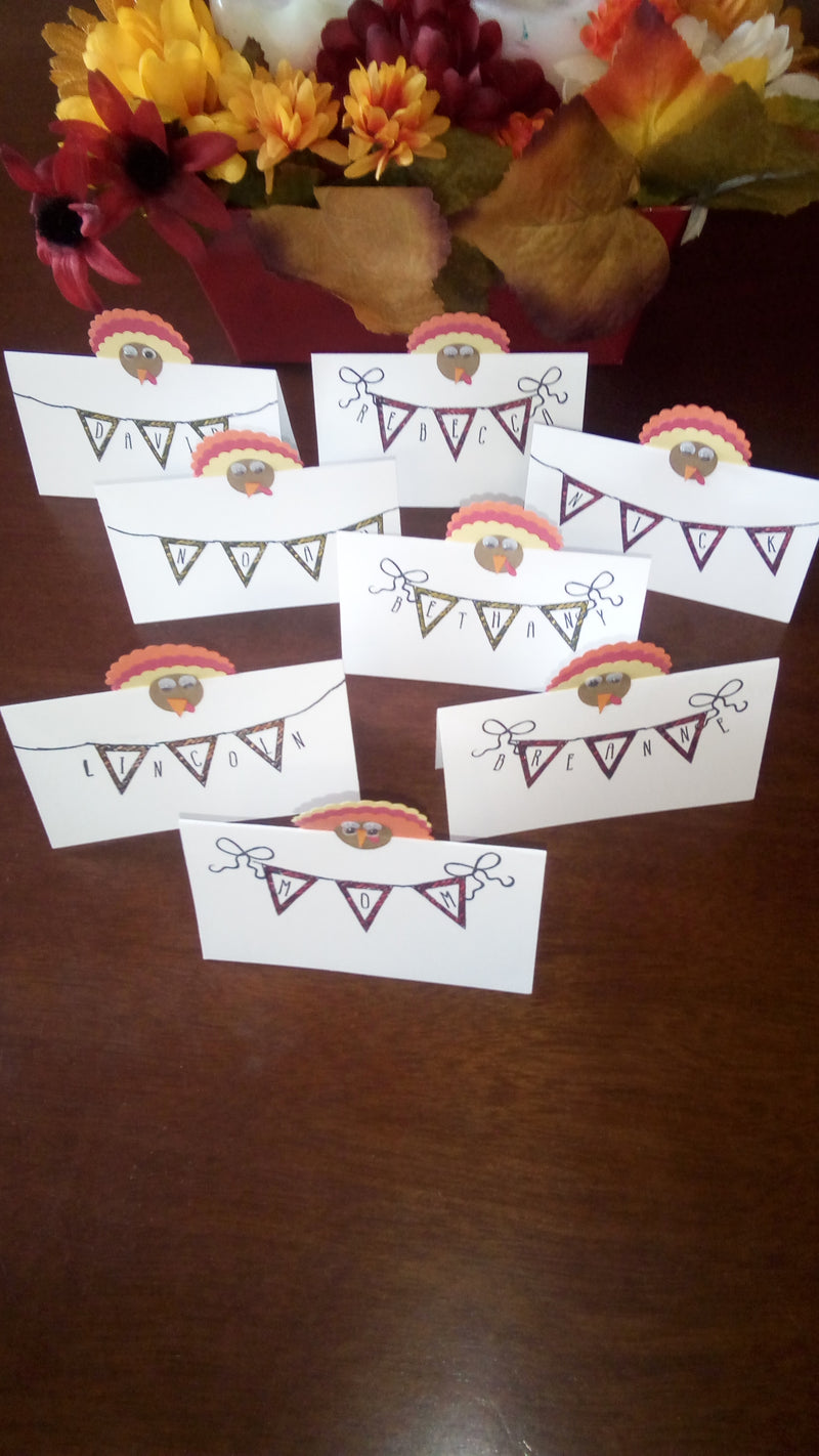 Thanksgiving Turkey Place  Cards