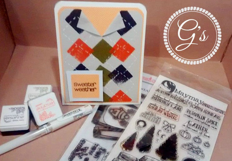 Quilted Sweater/Jumper Argyle Card: G's Creations - Gareth Frewer