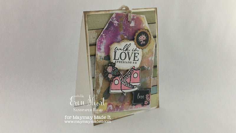 Walk in Love Mixed Media Tag DT Project by Erin Short