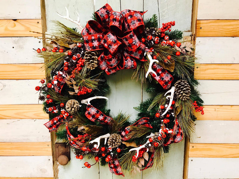 Easy Holiday Wreath Using Picks and Ribbon