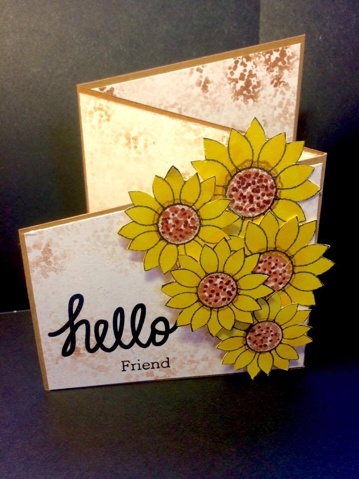 Z Fold Card With Sunflower Wishes