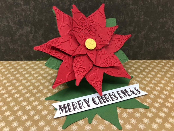 Cricut Poinsettia Easel Card