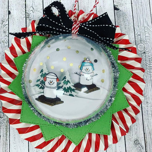 Snowglobe Rosette Ornament or Gift Tag