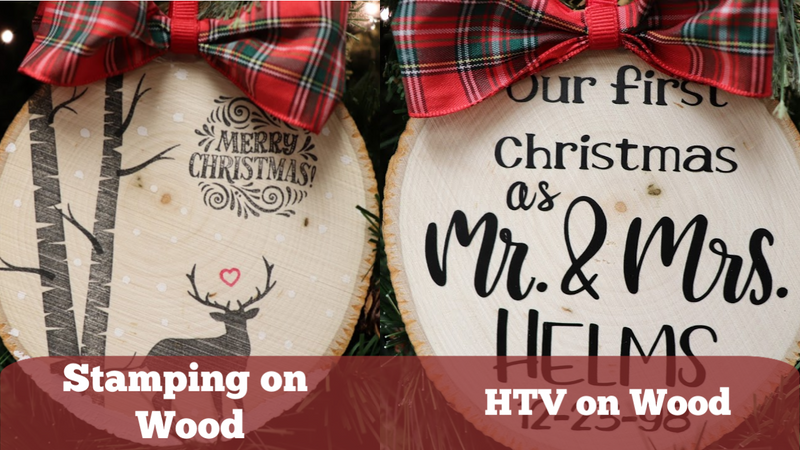 Stamping on Wood & HTV on Wood