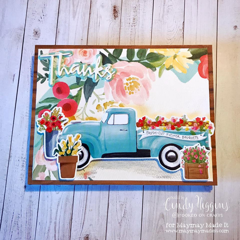 Flower Market Thank You Card DT Project by Cindy Knust-Higgins