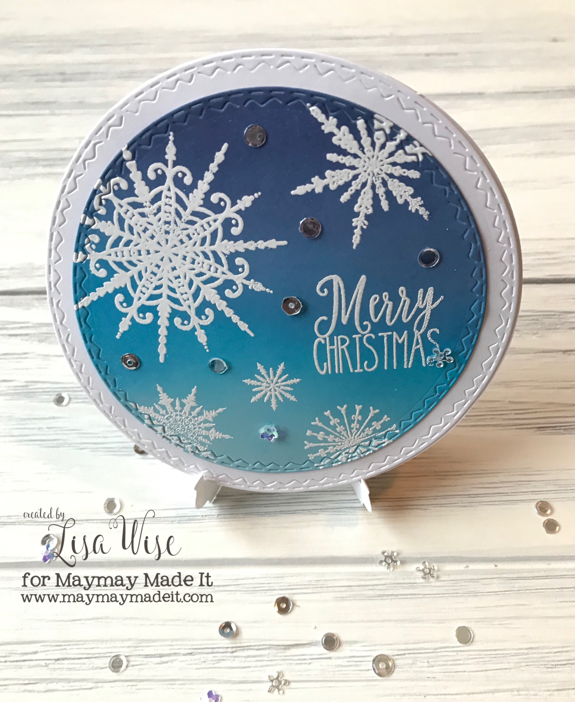 Design Team Challenge, Emboss like a boss, Embossed Snowflake Round Ca