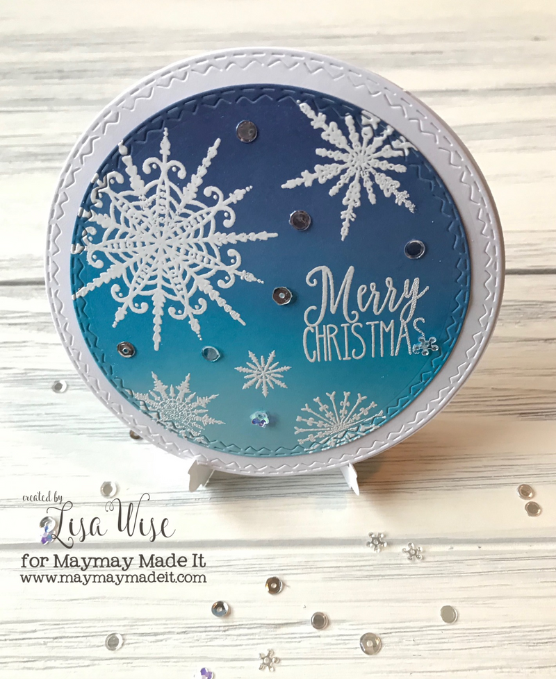 Design Team Challenge, Emboss like a boss, Embossed Snowflake Round Card