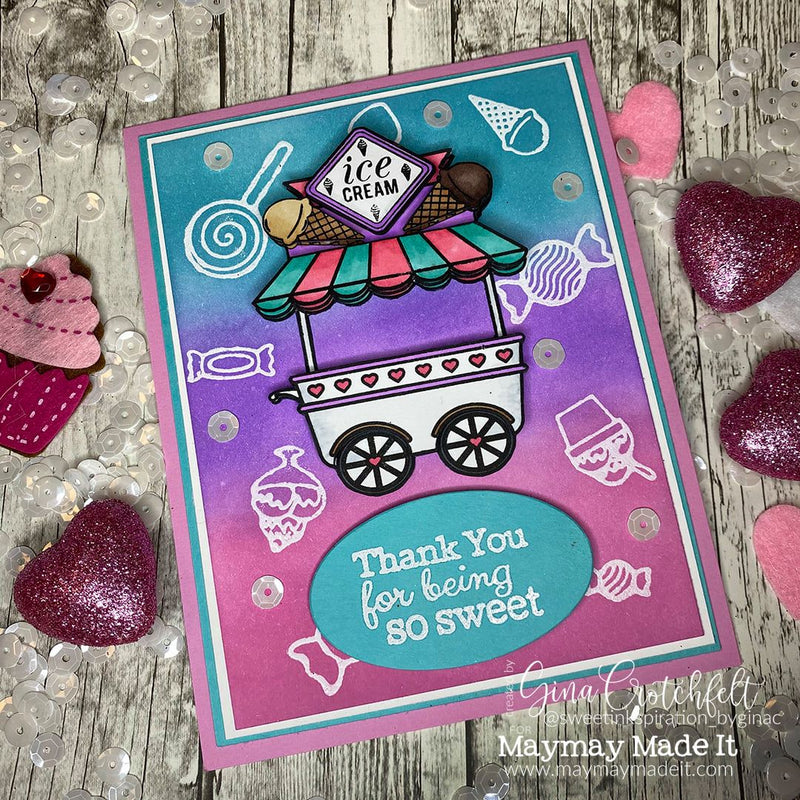 MAYMAY'S PICTORIAL DESIGN TEAM SWEET TREATS CARD