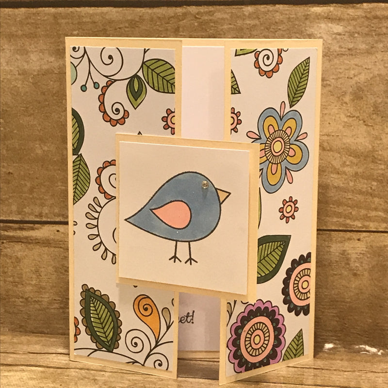 Birdie Says Gatefold Card