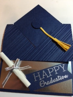 Graduation Cap and Gown card with Gift Card by Crystal Cleveland