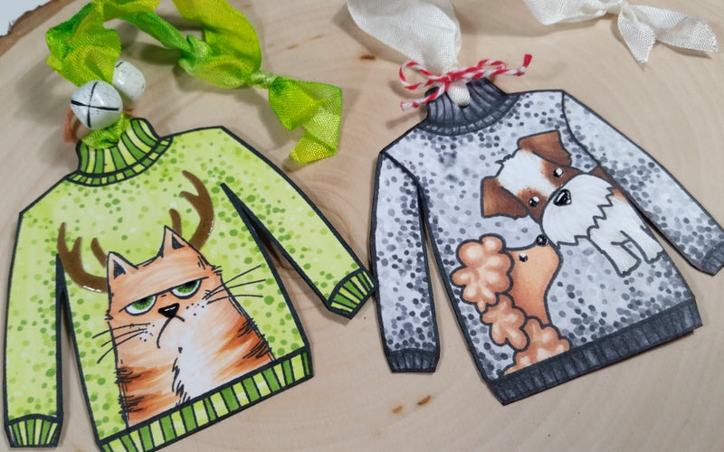 Ugly Sweater Front and Back Ornaments