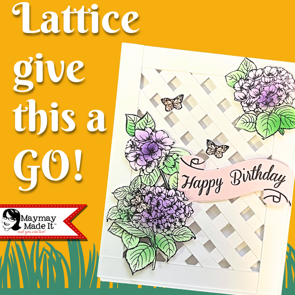 Strip scraps don’t stand a chance!  Lattice front panel card perfect for Mother’s Day!
