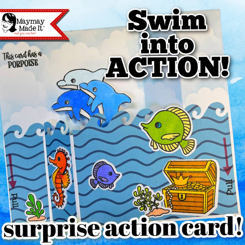 Fun Fold Action Card that goes together Swimmingly!