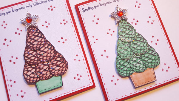Pinecone Christmas Tree Card