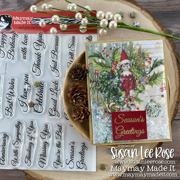 MAYMAY'S 2021 SPRING/SUMMER DT SUSAN LEE ROSE CHRISTMAS SHAKER CARD