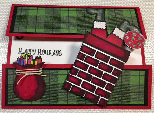 Santa's Stuck Center Fold Card by Crystal Cleveland