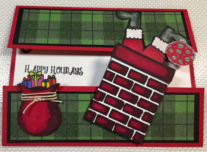 Santa's Stuck Center Fold Card by Crystal Cleveland