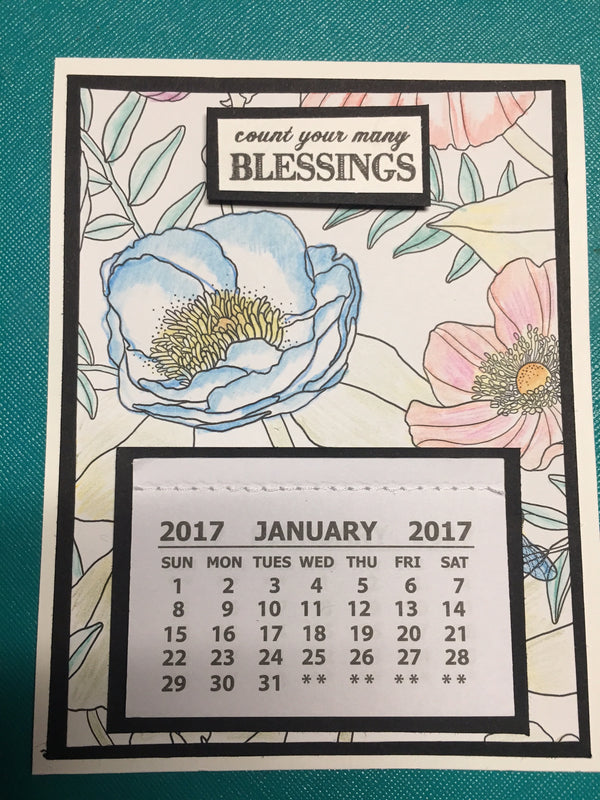 Coloring Book Calendar Card by Crystal Cleveland