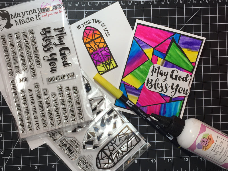 Mosaic Watercolor Sympathy Card