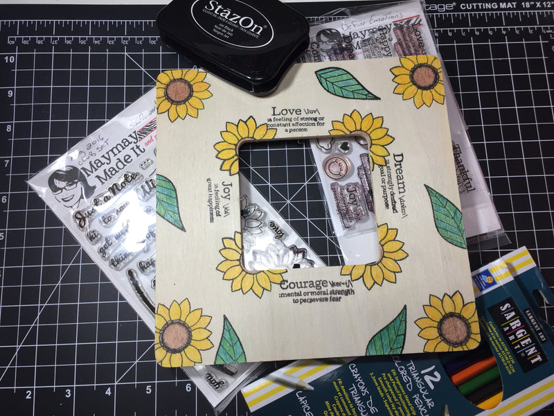 Stamped and Colored Wooden Picture Frame