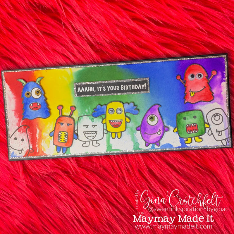 Maymay's Pictorial Design Team Little Monster Slimline Card