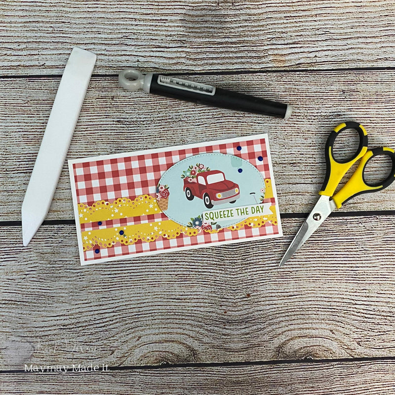 MAYMAY'S  DESIGN TEAM A SLICE OF SUMMER MINI SLIM LINE CARD