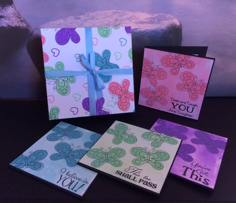 'Chin up' 4x4 Cards with matching gift box