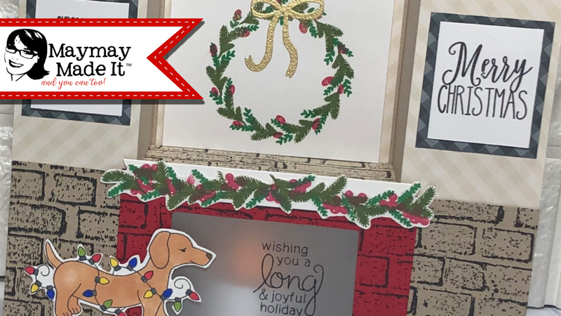 Christmas in July | Tea Light Fireplace Bridge Card