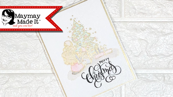 Watercolor Embossed Christmas Card