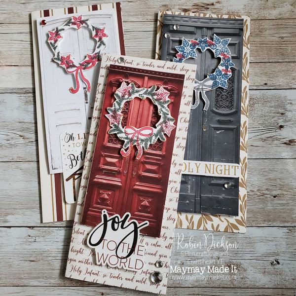MAYMAY'S PICTORIAL DESIGN TEAM Slimline Door Wreath Cards